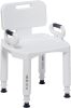 Drive Medical RTL12505 Handicap Bathroom Bench with Back and Arms, White - Thumbnail 1