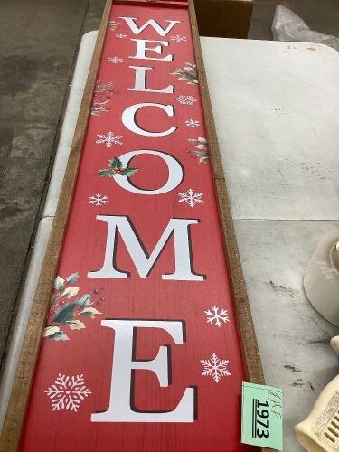 Christmas & Welcome Sign for Front Porch - Lot 1973