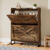 Shoe Cabinet with 2 Flip Drawers - Thumbnail 1