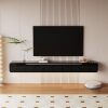 FurniNova High Gloss Floating TV Stand with 3 Doors - Thumbnail 1