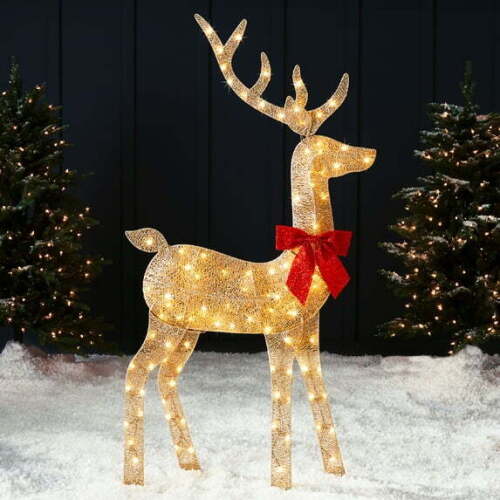 5ft Lighted 2D Christmas Buck Outdoor Yard Decoration w/ 105 LED Lights, Stake - Lot 1994