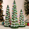 Set of 3 Pre-Lit Ceramic Tabletop Christmas Trees - Thumbnail 1