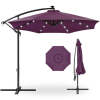 Solar LED Offset Hanging Patio Umbrella w/ Crank Tilt Adjustment - 10ft - Thumbnail 1