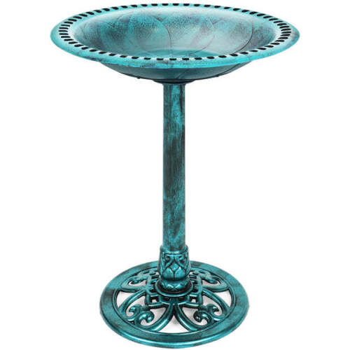 Vintage Outdoor Garden Bird Bath w/ Fleur-de-Lis Accents - Lot 1325