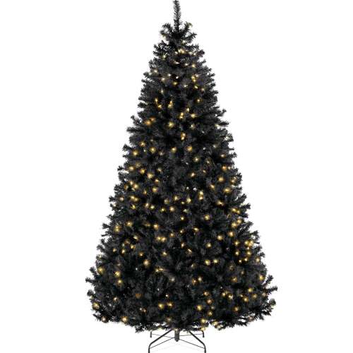 Pre-Lit Artificial Black Christmas Tree w/ Incandescent Lights, Metal Stand - Lot 2067