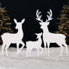 3-Piece 2D Deer Family Silhouette Yard Decoration w/ Buck, Doe, Fawn - 46in - Thumbnail 1