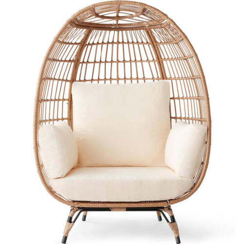 Wicker Egg Chair Oversized Indoor Outdoor Patio Lounger - Lot 9978