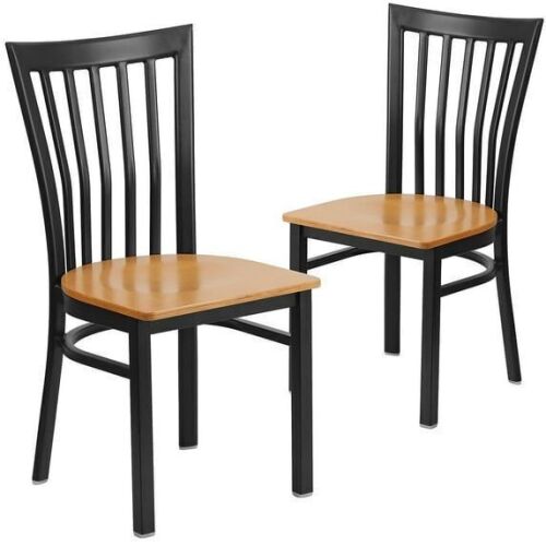 Flash Furniture Hercules Black School House Back Metal Chair with Wood Seat, Set of 2 - Lot 145JF