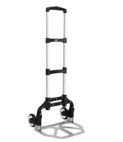 165 lbs. Capacity Aluminium Folding Dolly Push Hand Truck in Black - Lot 244JF