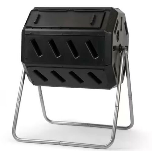 Tumbling Composter with Two Chambers for Efficient Batch Composting - Lot 333JF