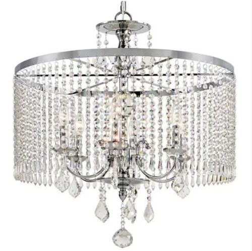 Home Decorators Collection Calisitti 6-Light Polished Chrome Chandelier with K9 Crystal Dangles - Lot 344JF