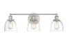 Home Decorators Collection Evelyn 26.75 in. 3-Light Brushed Nickel Vanity Light with Clear Glass Shades - Thumbnail 1