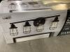 Hampton Bay Southbourne 28 in. 4-Light Matte Black Vanity Light with Open Steel Cage Frame - Thumbnail 3