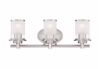 Hampton Bay Truitt 23.25 in. 3-Light Brushed Nickel Vanity Light with Frosted and Clear Edge Glass Shades - Thumbnail 1