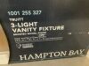 Hampton Bay Truitt 23.25 in. 3-Light Brushed Nickel Vanity Light with Frosted and Clear Edge Glass Shades - Thumbnail 4