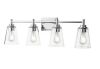 Hampton Bay Wakefield 31 in. 4-Light Chrome Modern Vanity with Clear Glass Shades - Thumbnail 1