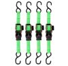 SmartStraps 6 ft. x 1 in. Green Retractable Ratchet Tie Down Straps with 500 lb. Safe Work Load - 4 pack - Thumbnail 1