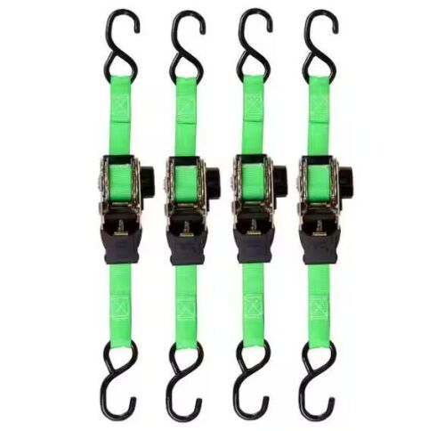 SmartStraps 6 ft. x 1 in. Green Retractable Ratchet Tie Down Straps with 500 lb. Safe Work Load - 4 pack - Lot 740JF