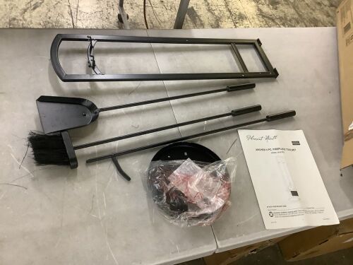 Pleasant Hearth Arched 4-Piece Fireplace Tool Set - Broom Damaged - Lot 746JF