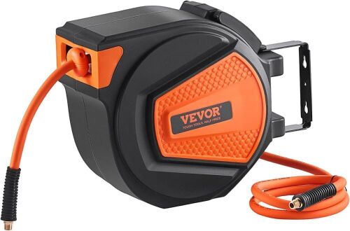 VEVOR Retractable Air Hose Reel, 3/8IN x 50FT Hybrid Air Hose Max 300PSI - Lot 455