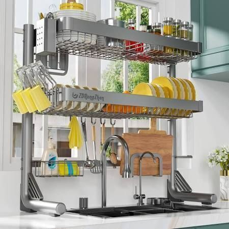 Over The Sink Dish Drying Rack, 3 Tier - Lot 259