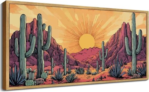 Desert Framed Landscape Wall Art 20" x 40" - Lot 462