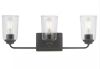Hampton Bay Evangeline 23 in. 3-Light Modern Bronze Farmhouse Bathroom Vanity Light with Clear Seeded Glass Shades - Thumbnail 1