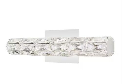 Lot of (3) Home Decorators Collection Keighley 18 in. Integrated LED Chrome Bathroom Vanity Light Fixture with Crystal Shade - Lot 439JF