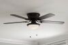 Hampton Bay Hugger 52 in. LED Indoor Black Ceiling Fan with Light Kit - Thumbnail 1
