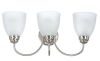 Lot of (2) Hampton Bay Hamilton 3-Light Brushed Nickel Vanity Light with Frosted Glass Shades - Thumbnail 1