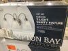 Lot of (2) Hampton Bay Hamilton 3-Light Brushed Nickel Vanity Light with Frosted Glass Shades - Thumbnail 3