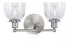 Home Decorators Collection Evelyn 16.25 in. 2-Light Brushed Nickel Industrial Vanity with Clear Glass Shades - Thumbnail 1