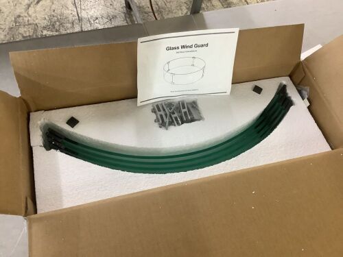 Round Glass Fire Pit Wind Guard - Lot 534JF