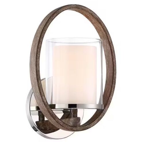 Lot of (2) Home Decorators Collection Downing 1-Light Polished Nickel/Corona Bronze Wall Sconce - Lot 647JF