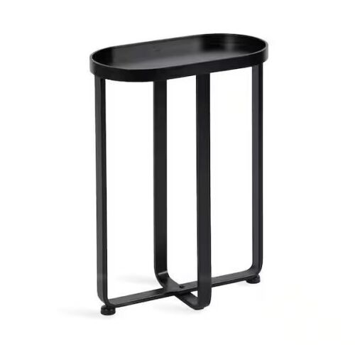 Kate and Laurel Zabel 16.05 in. Black Oval Metal Transitional End Table - Lot 539JF