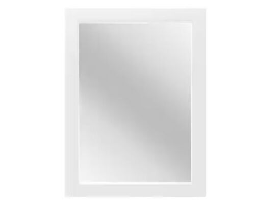 Simple Rectangular White Wood Frame Wall Mirror, 30 in. W x 40 in. H - Lot 636JF