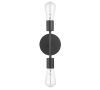 Lot of (4) Hampton Bay 10 in. 2-Light Matte Black Plug-In or Hardwire Wall Sconce for Bathroom - Thumbnail 1