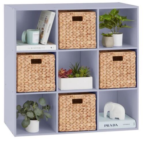 9-Cube Bookshelf Storage Display w/ 3 Removable Panels, Customizable Design - Lot 708