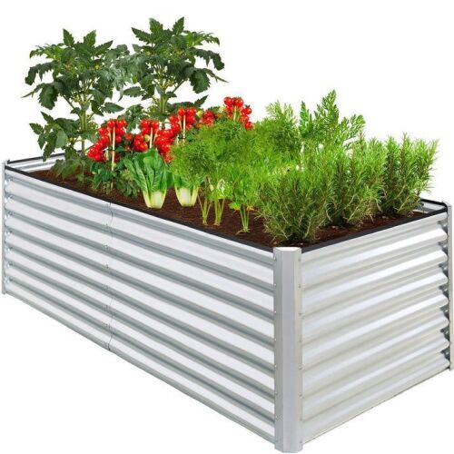 Outdoor Metal Raised Garden Bed for Vegetables, Flowers, Herbs - 6x3x2ft - Lot 713