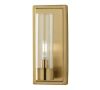 Lot of (2) Home Decorators Collection Closmere 5 in. 1-Light Brushed Gold Mid-Century Modern Wall Sconce with Clear Glass Shade - Thumbnail 1
