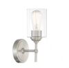 Lot of (2) Home Decorators Collection Ayelen 1-Light Brushed Nickel Indoor Wall Sconce, Modern Wall Light - Thumbnail 1