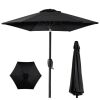 Outdoor Market Patio Umbrella w/ Push Button Tilt, Crank Lift - 7.5ft - Thumbnail 1