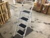 Folding Steel 4-Step Ladder w/ Hand Rail, Wide Steps, 330lbs Capacity - Thumbnail 2
