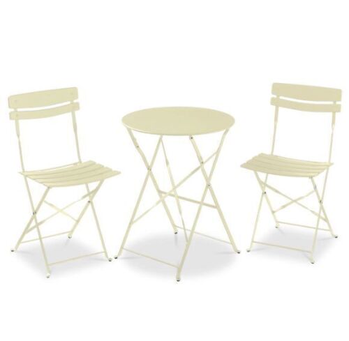 3-Piece Small Folding Patio Bistro Set w/ 2 Chairs - Lot 407