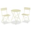 3-Piece Small Folding Patio Bistro Set w/ 2 Chairs - Thumbnail 1