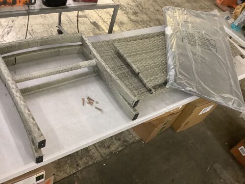 2-Person Wicker Porch Bench for Outdoor, Garden w/ 700lb Capacity - 47in - Missing Hardware - Lot 410