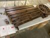 2-Person Rustic Wooden Wagon Wheel Bench w/ Slatted Seat and Backrest - Missing Some Hardware - Thumbnail 2