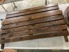 2-Person Rustic Wooden Wagon Wheel Bench w/ Slatted Seat and Backrest - Missing Some Hardware - Thumbnail 4