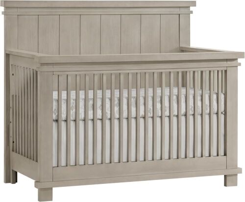 Soho Baby Hampton Premium 4-in-1 Convertible Crib, Flat-Top Headboard, Smooth Stone Wash - Lot 18JF