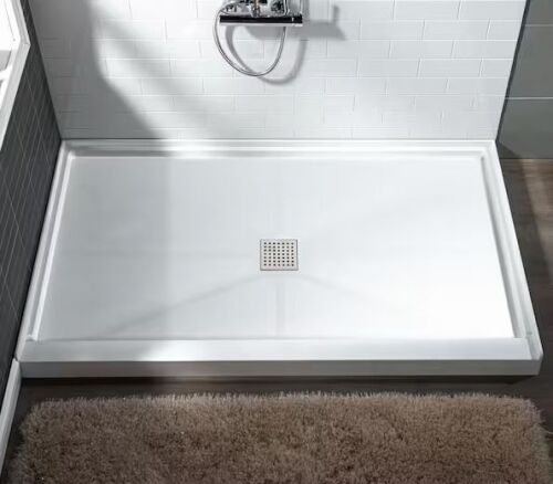 Woodbridge 60" x 36" Shower Base in White with Center Drain - Lot 91JF